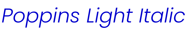 Poppins Light Italic fonte